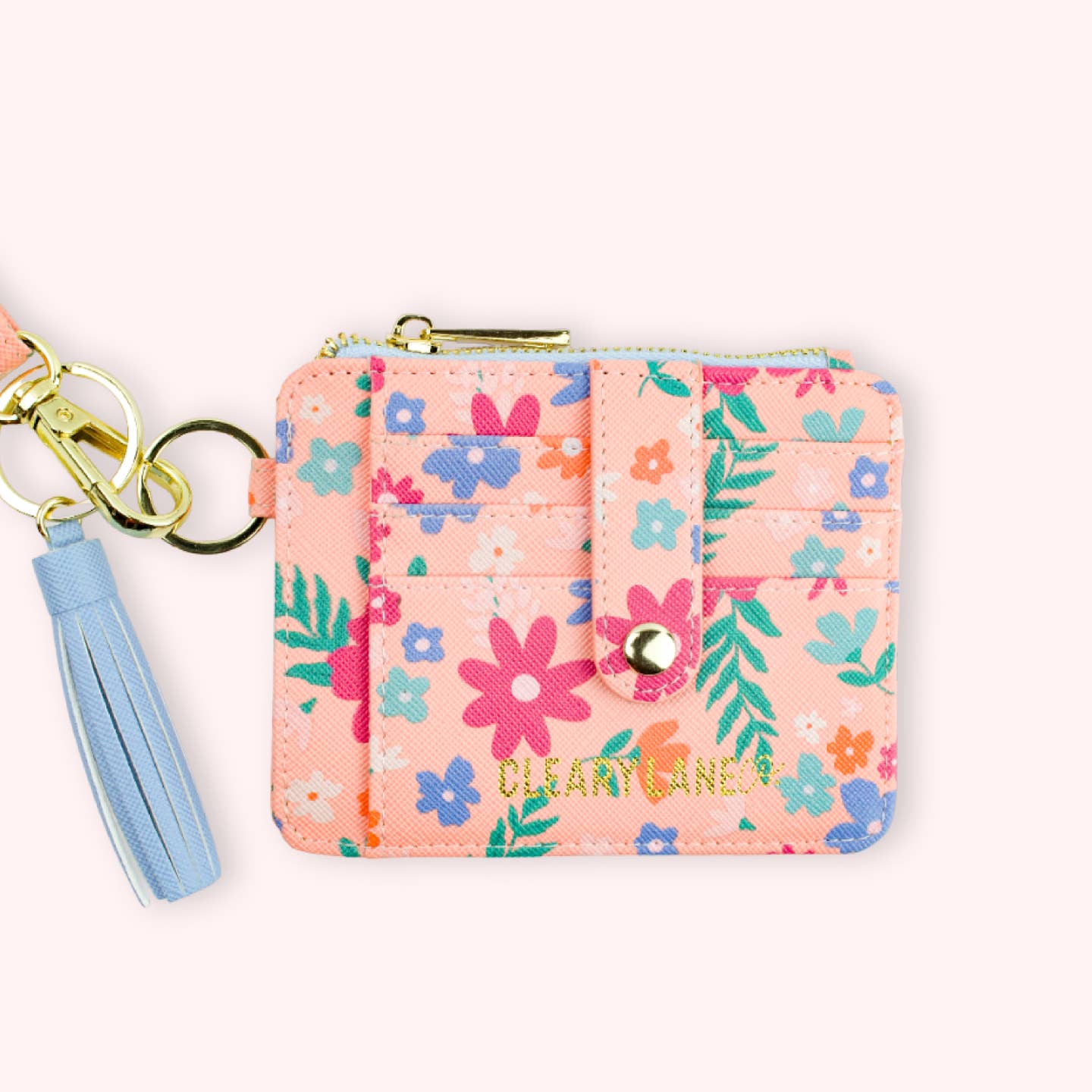 Blush Floral Jungle Wallet Keychain