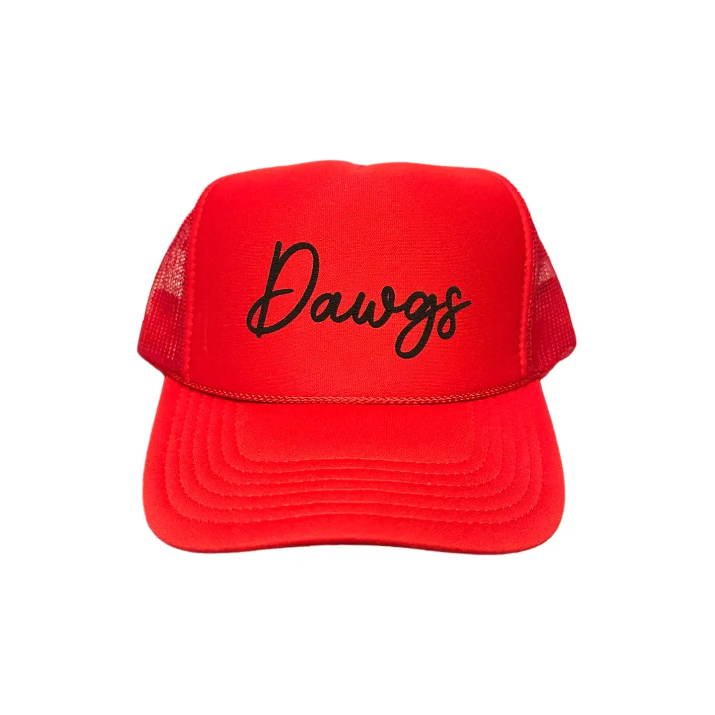 Dawgs Red Puffy Trucker Hat