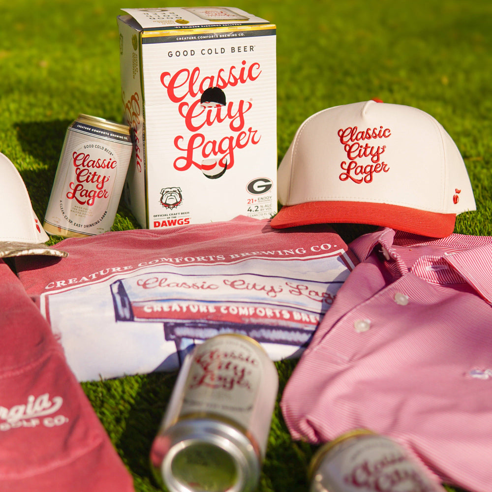 Creature Comforts Classic City Lager Polo in Red