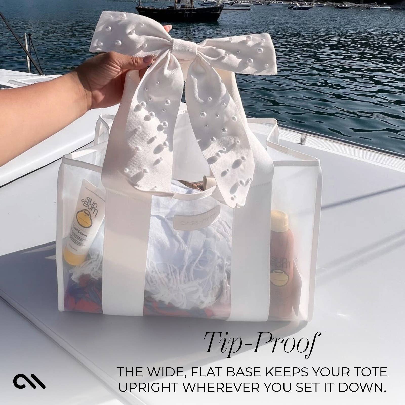 Ivory Pearl Bow Jelly Tote Bag by Case-Mate