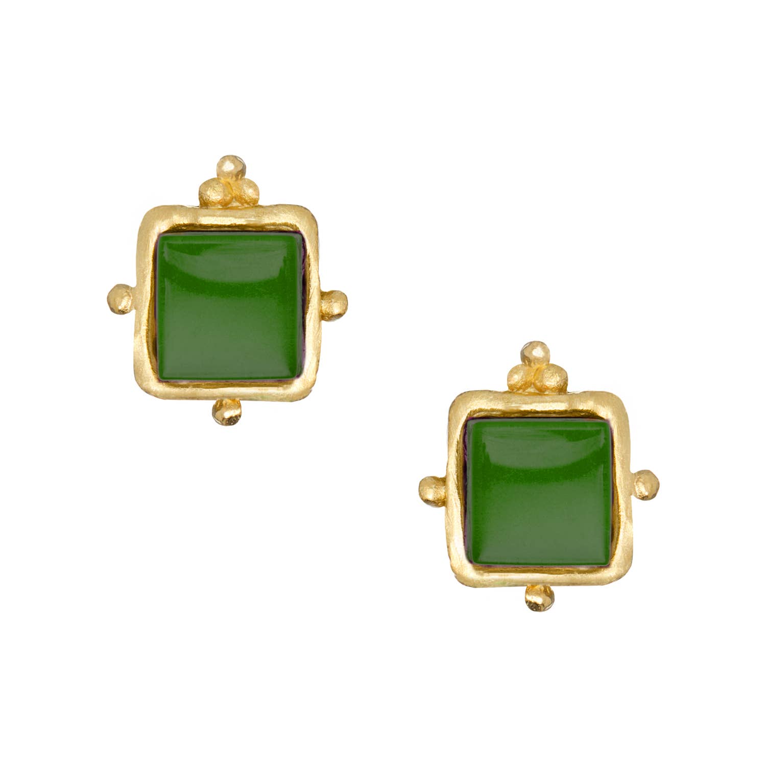 Charlotte Studs in Emerald Green by Susan Shaw