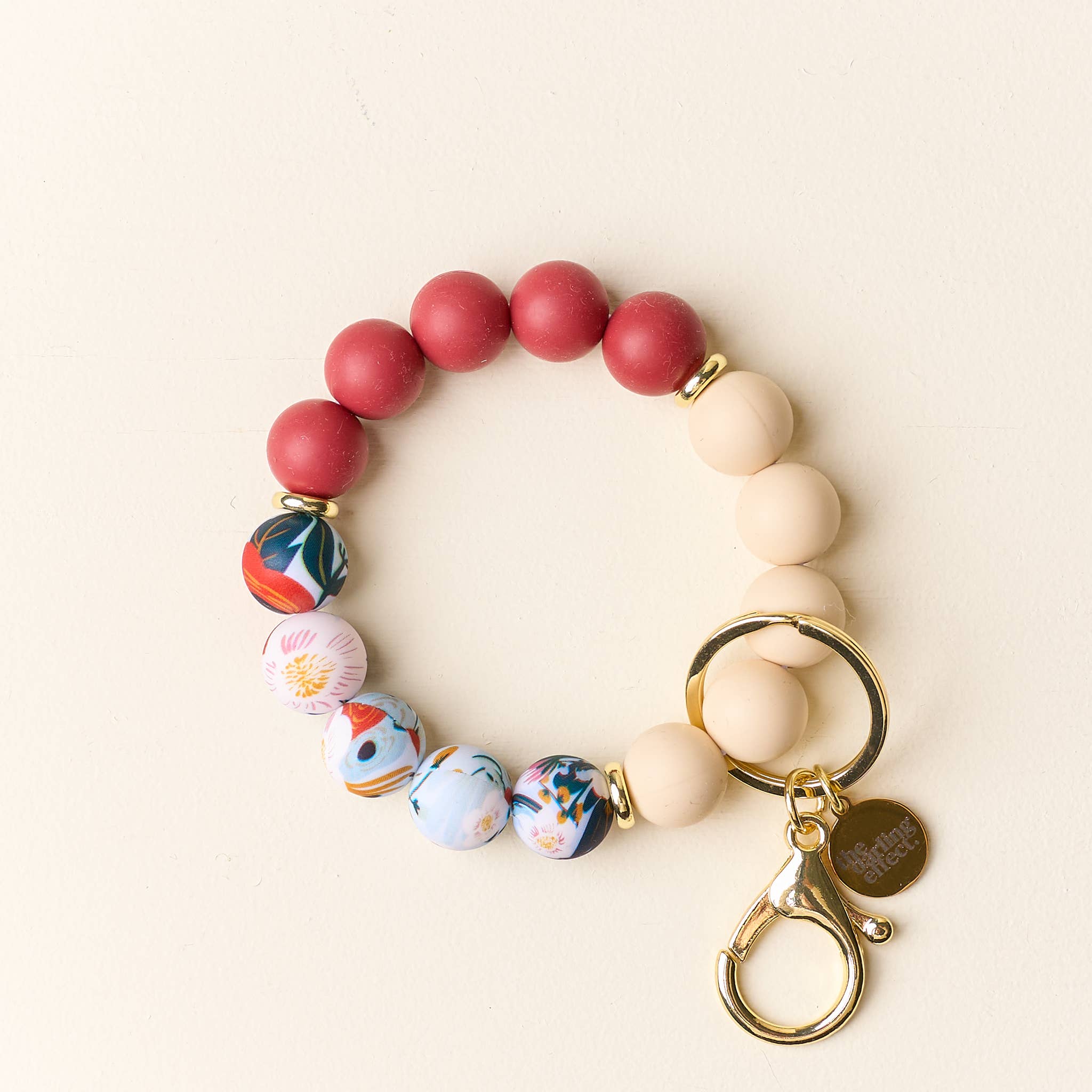 Neutral Flora Hands-Free Keychain Wristlet