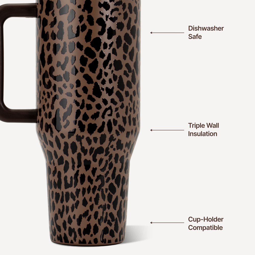 Brown Leopard 40oz Traveler Tumbler by Hydrojug