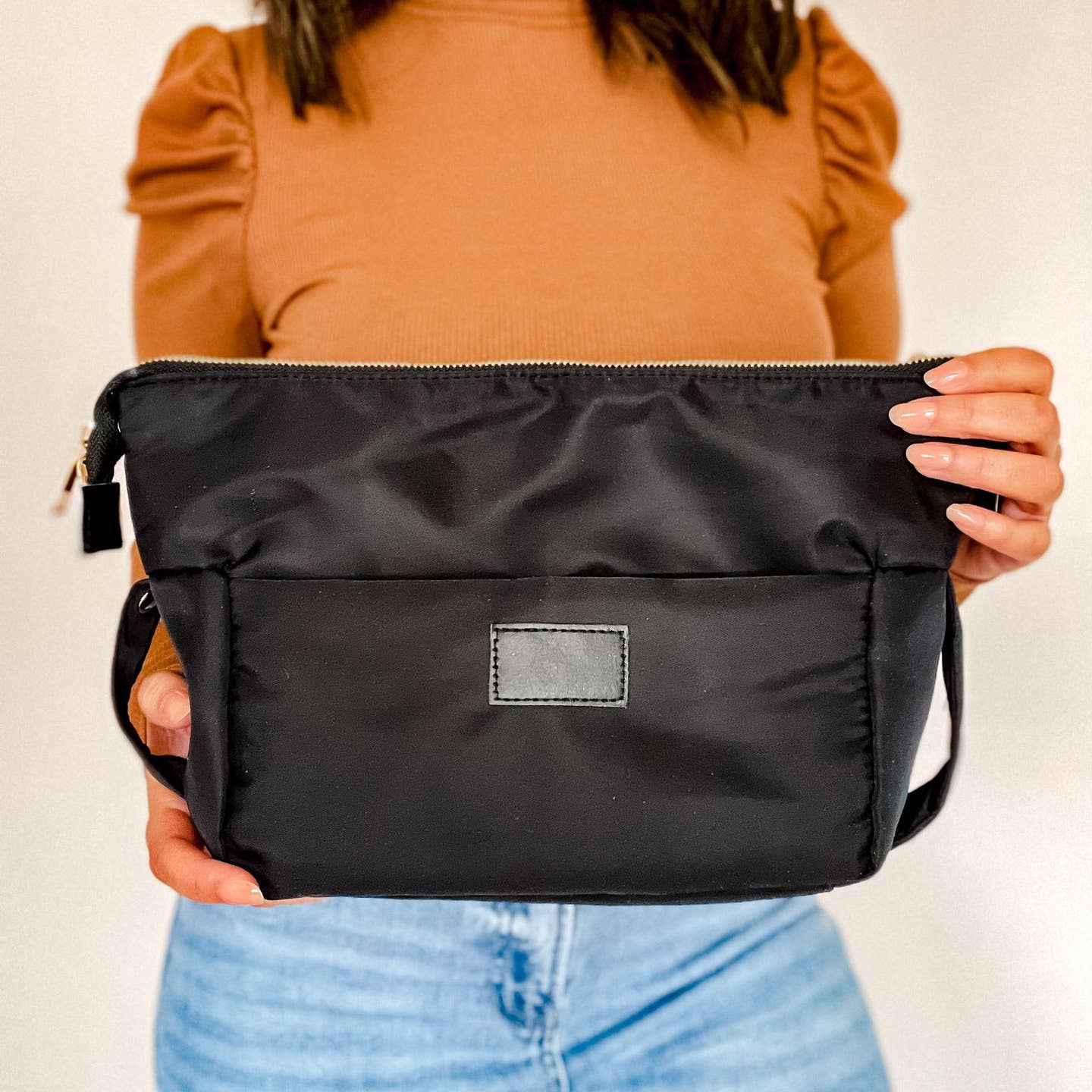 Black Cosmetic Bum Bag