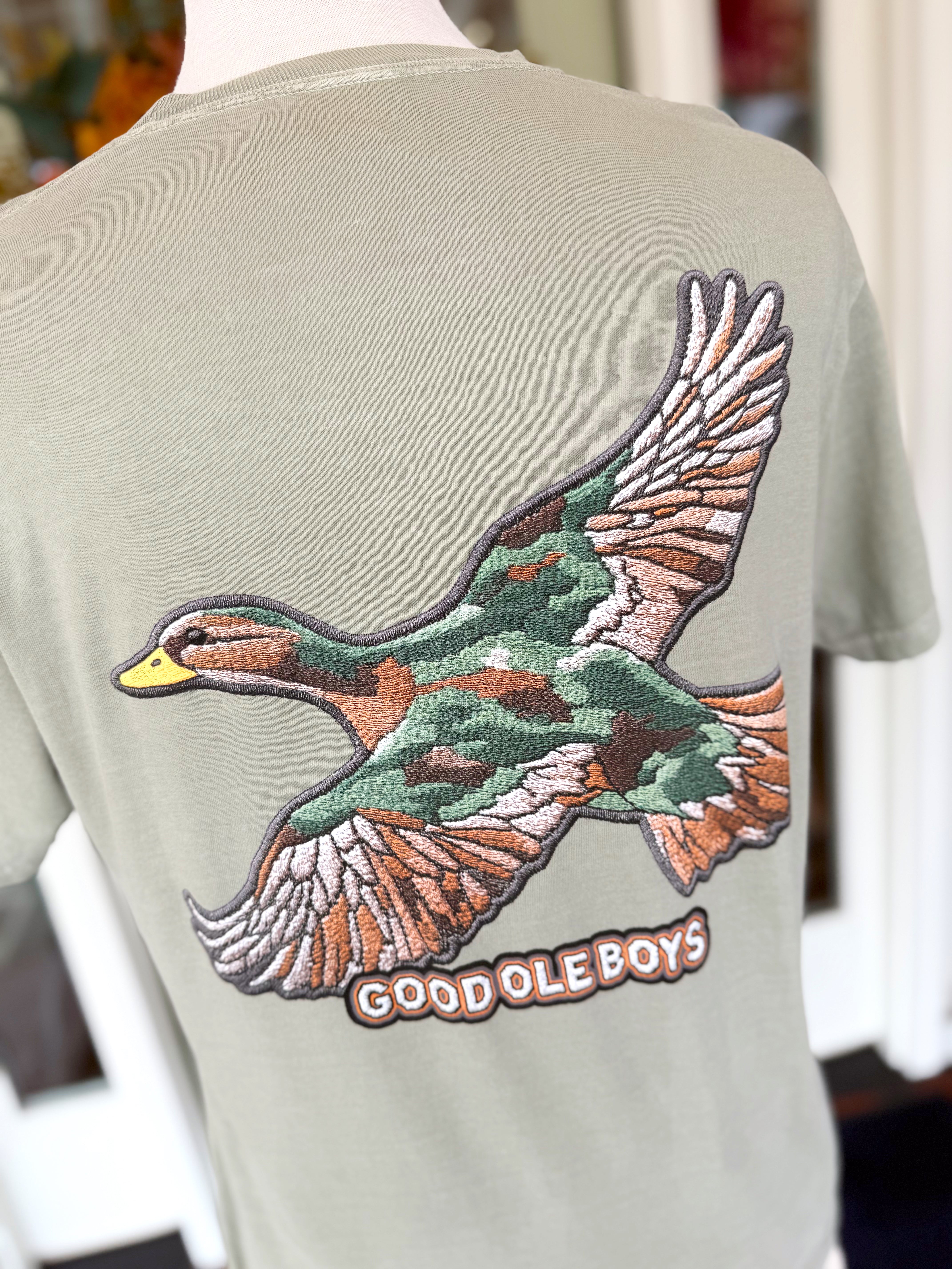 Good Ole Boys Embroidered Duck Camo Tee