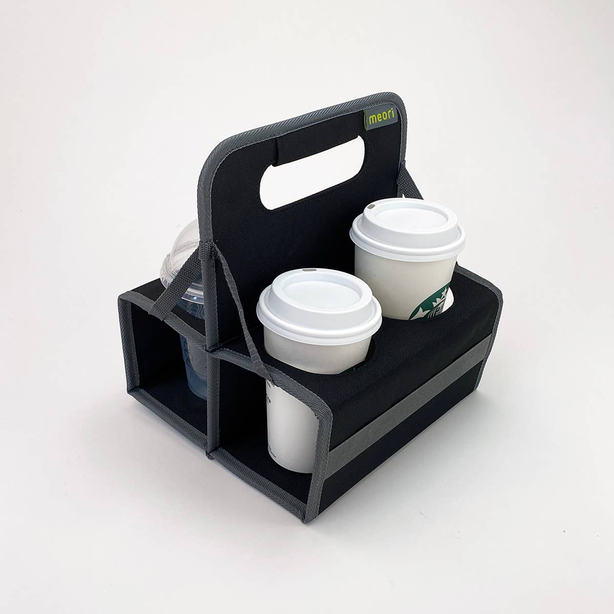 Buysmartdepot Folding Reusable Drink Carrier – Picnic Cup Caddy For Beer, Beverages – Polyester, Insulated, Black/Blue/Red