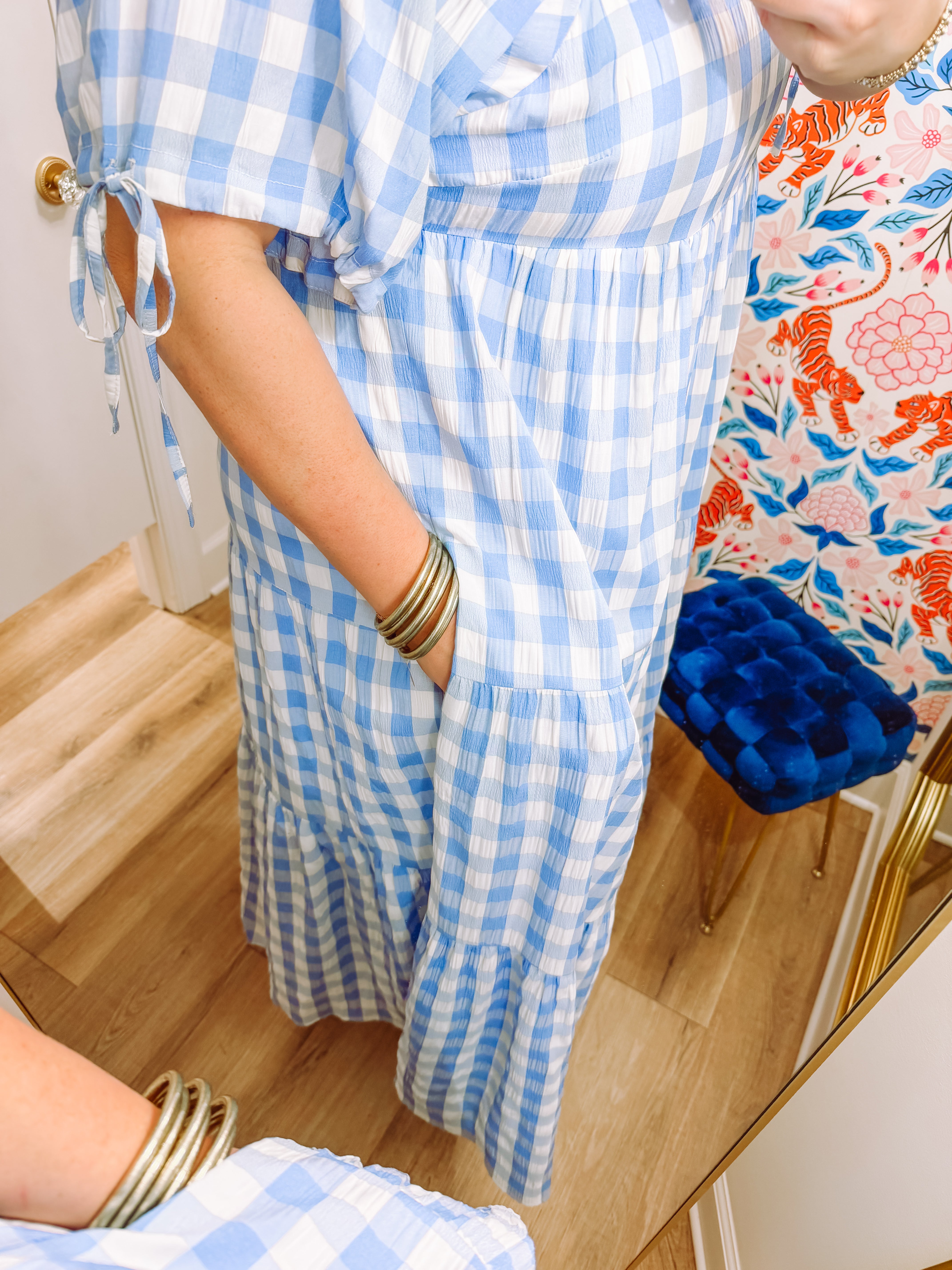 The Faye Check Pattern Maxi Dress