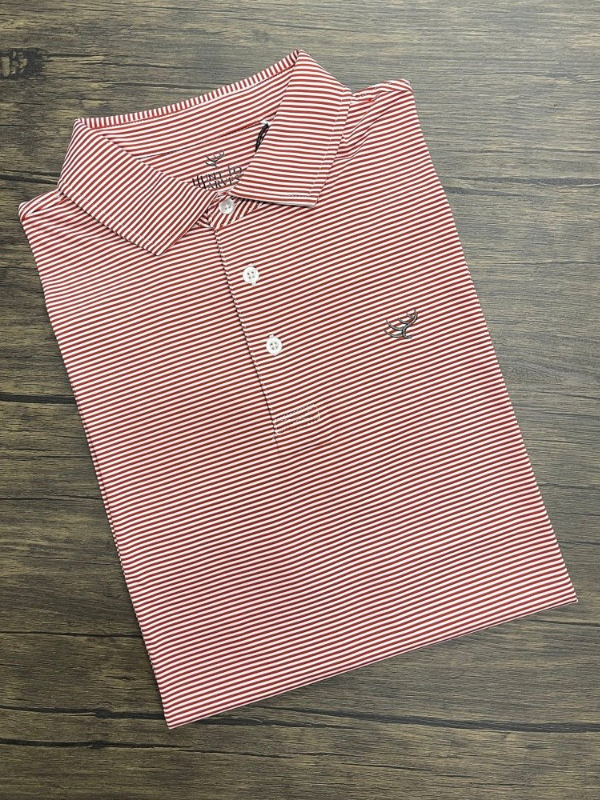 Crimson & White Polo by Hunt to Harvest