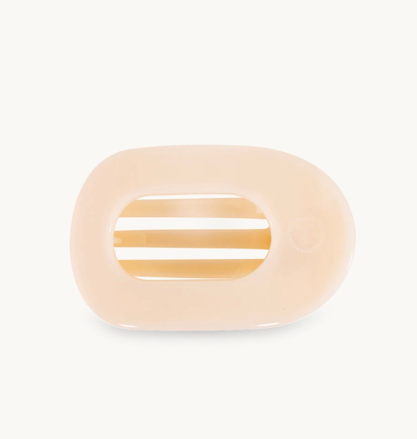 Almond Beige Medium Flat Round Clip