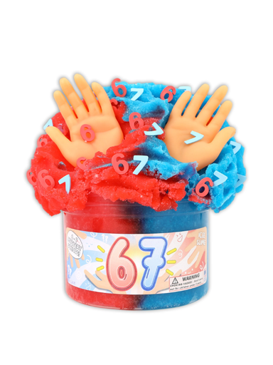 Colorful toy with hands and numbers in a container on a white background