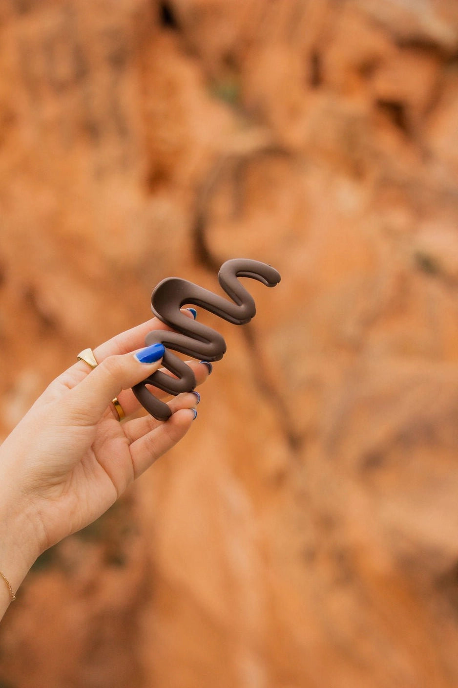 Matte Brown Squiggle Clip