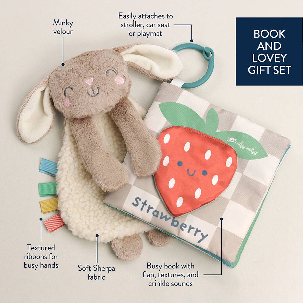 Itzy Learn & Snuggle Bunny & Strawberry Gift Set