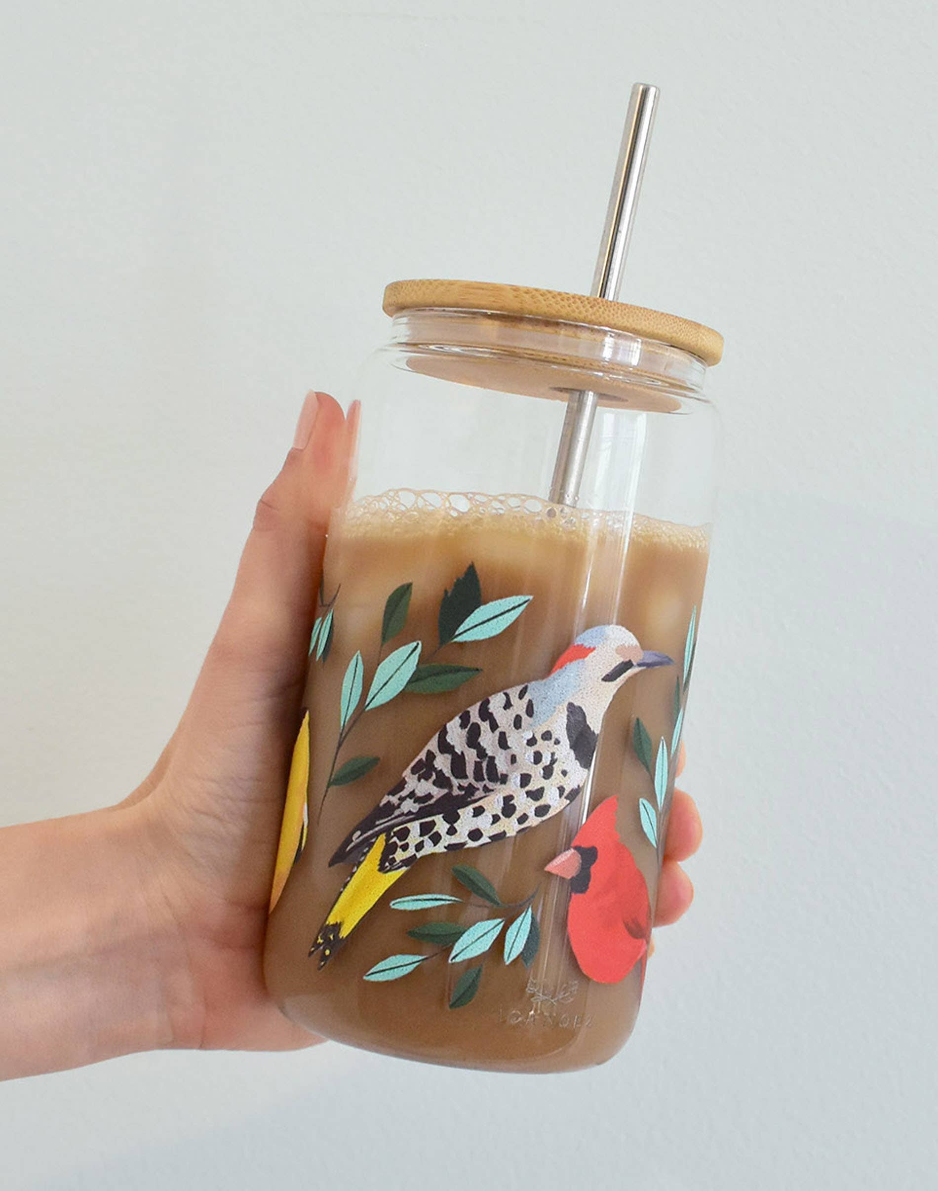 Feathered Friends Birds Glass Can