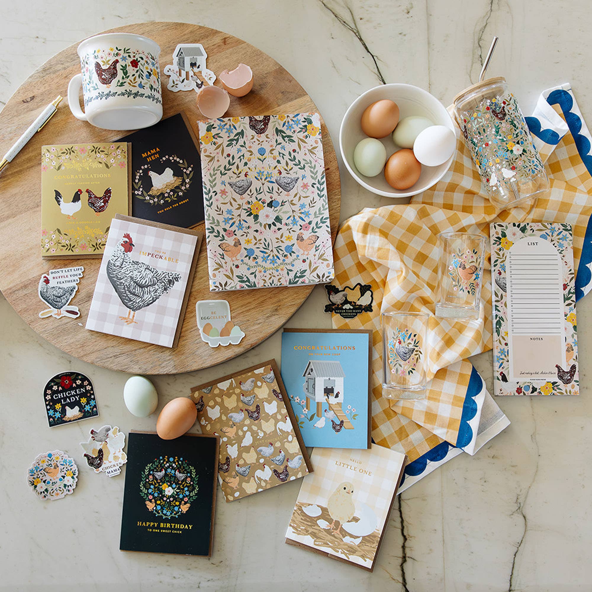 Chickens & Flowers Market List Notepad