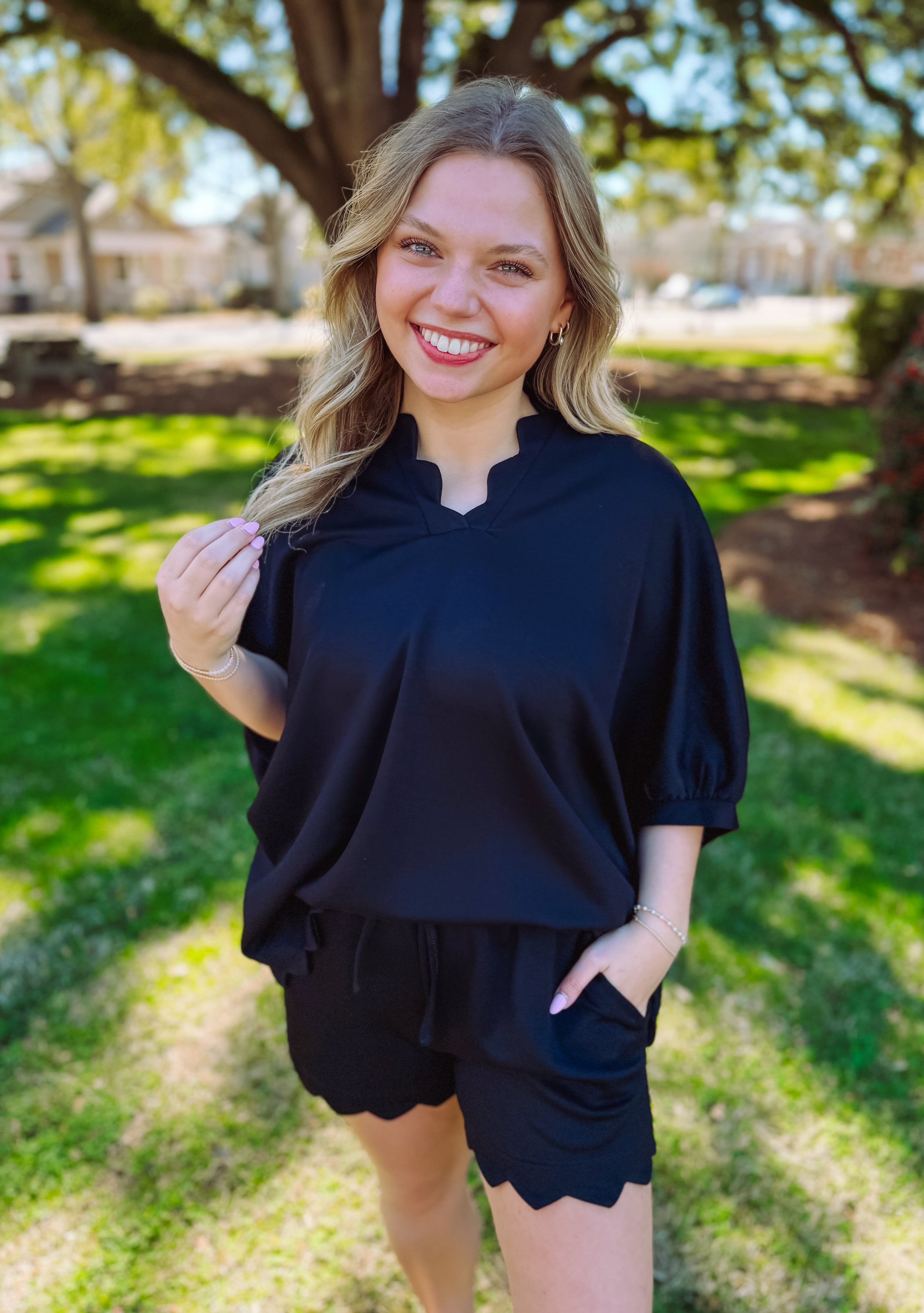 The Anna Scallop Neck Top