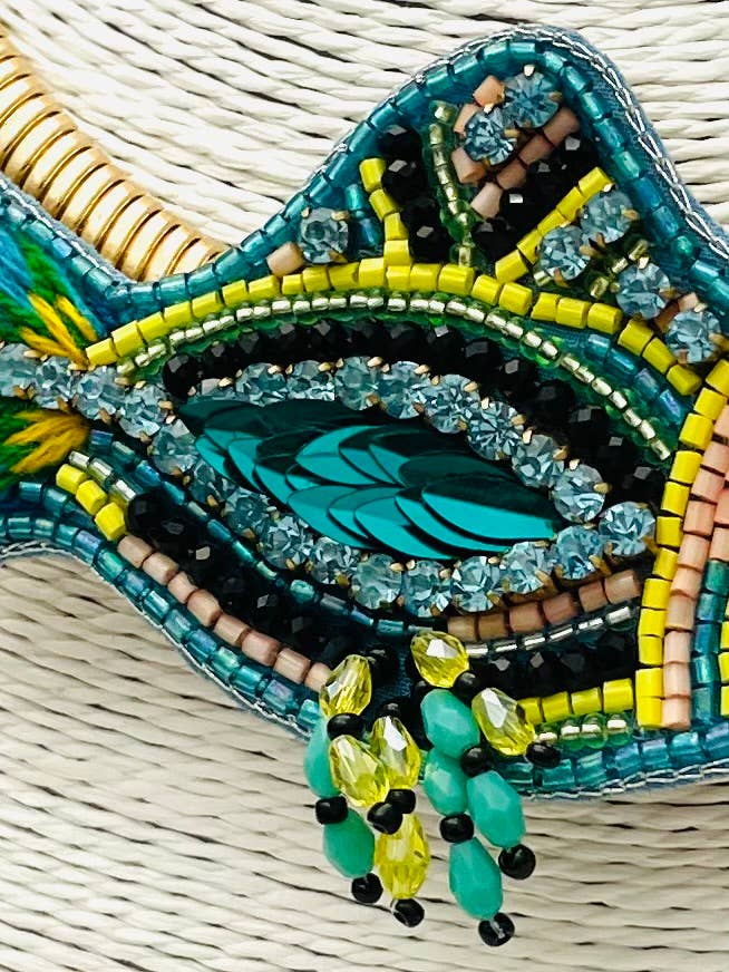 Sassy Fish Necklace in Blue and Green