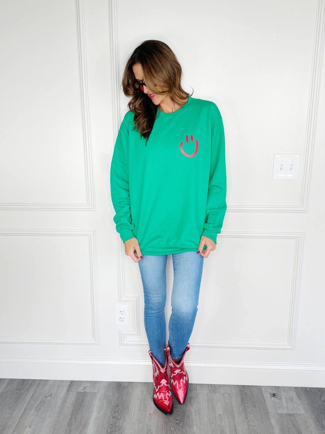 Smiley Christmas Lyrics Sweatshirt