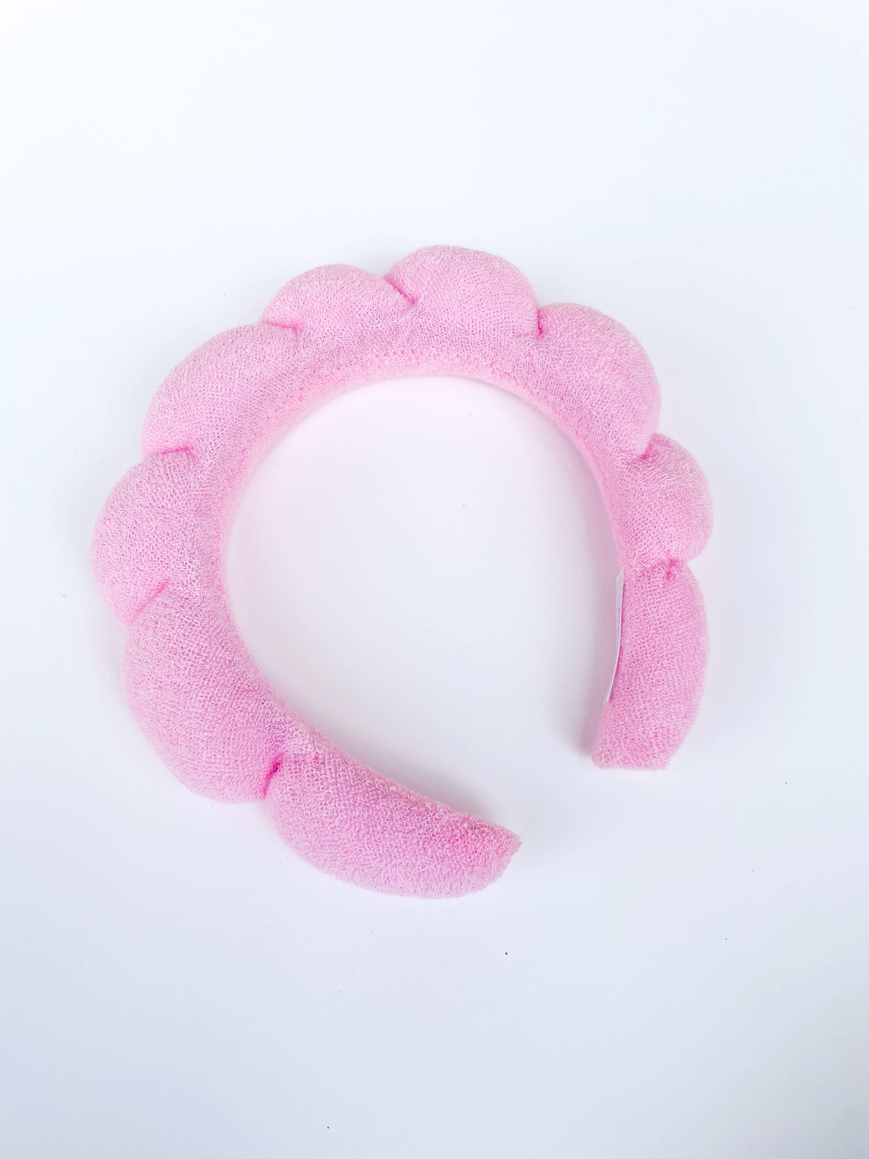 GRWM Puffy Terrycloth Spa Headband: Pink