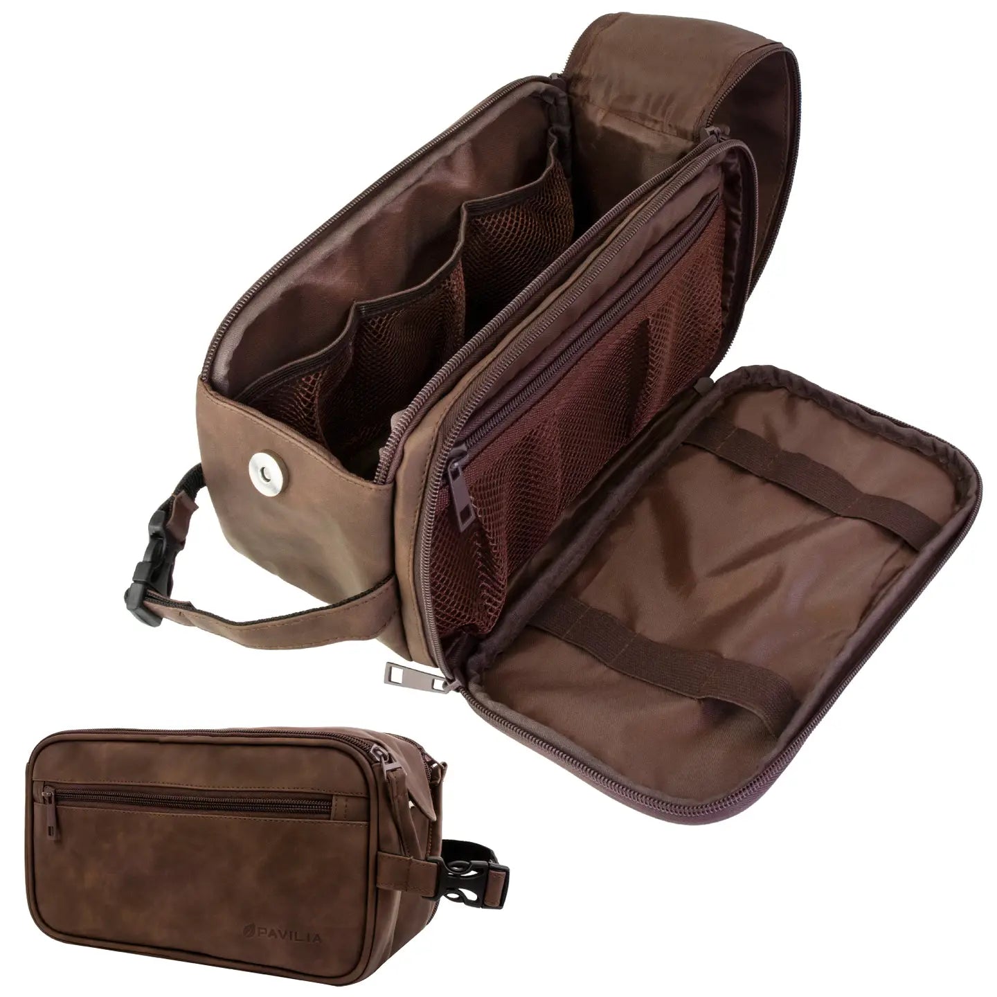 Men's Dark Brown Toiletry Bag