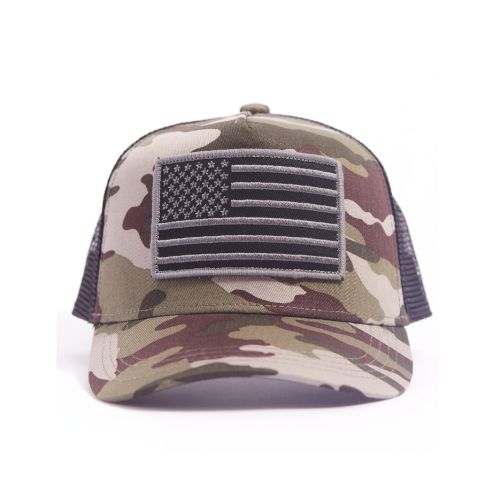 Camouflage Kids American Flag Hat