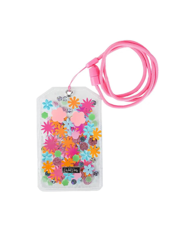 Flower Shop Confetti ID or Badge Holder with  Lanyard