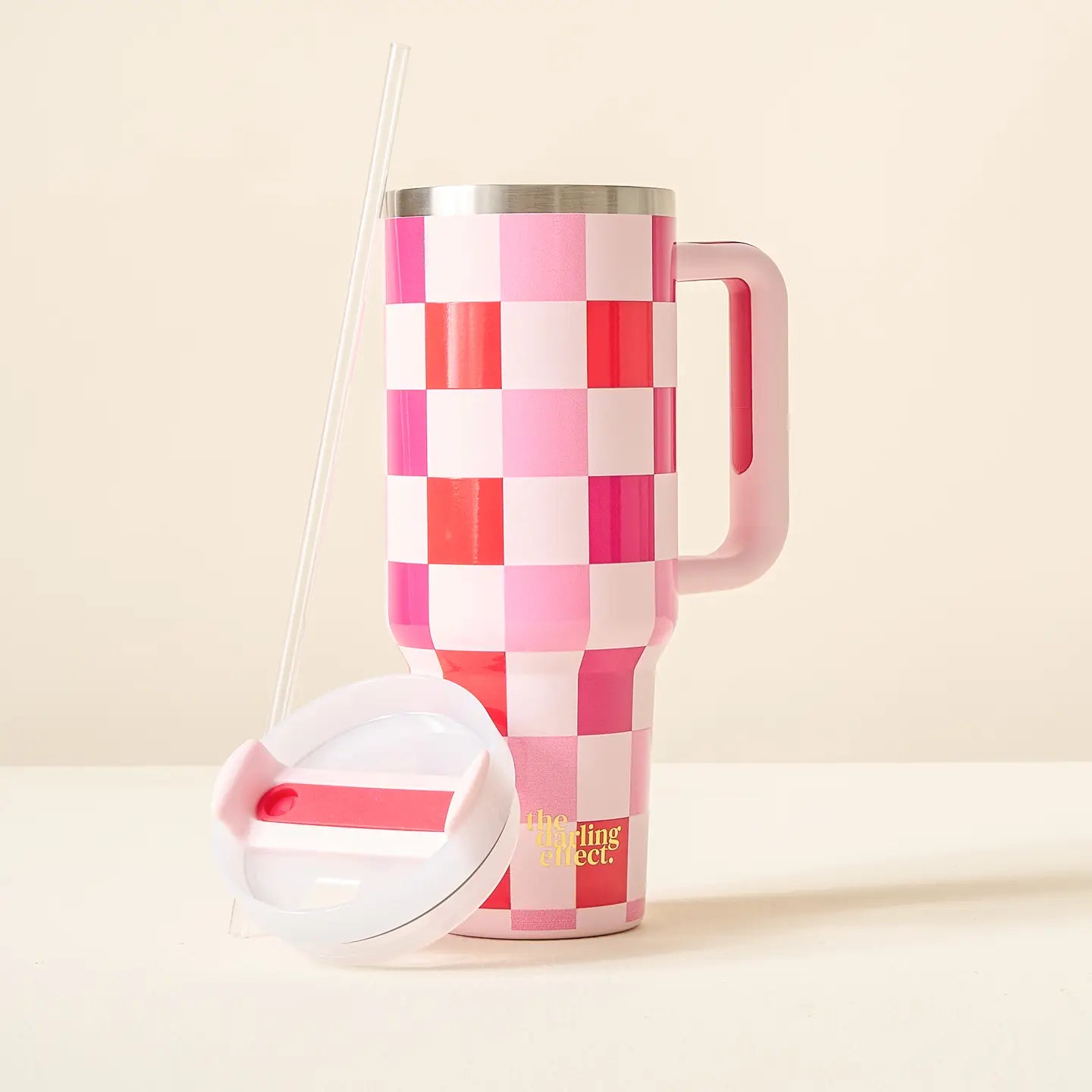 Take Me Everywhere 40oz Tumbler in Sweetheart Check