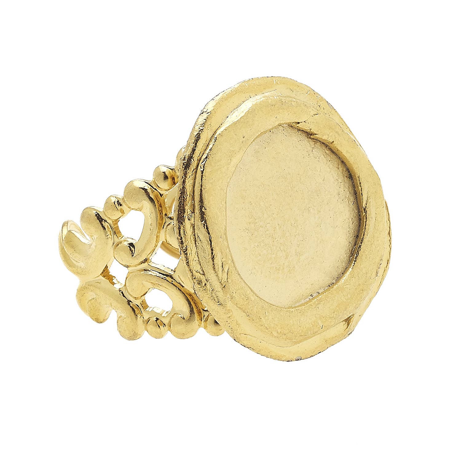Handcast Gold Adjustable Circle Ring