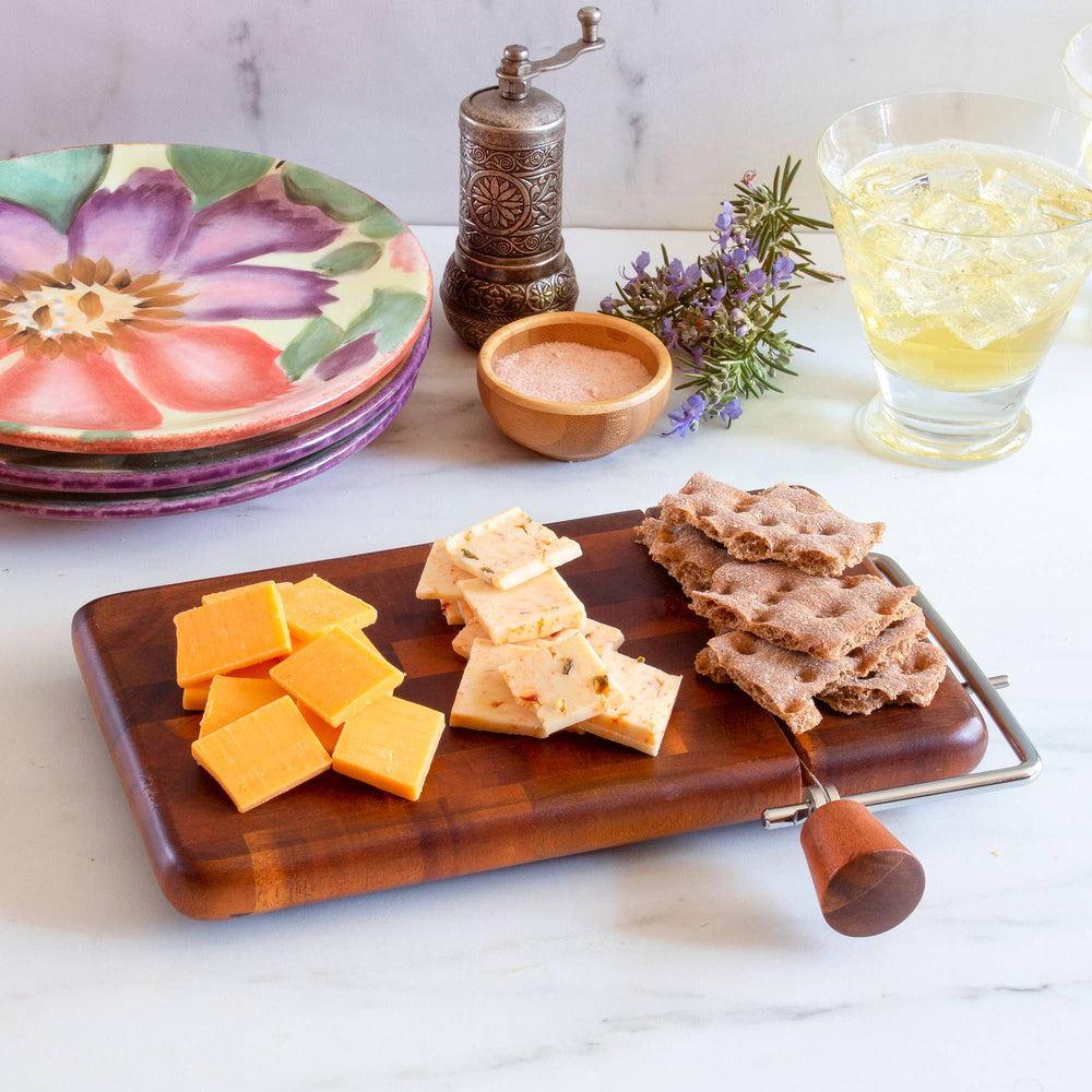Acacia Serving Board with Cheese Slicer