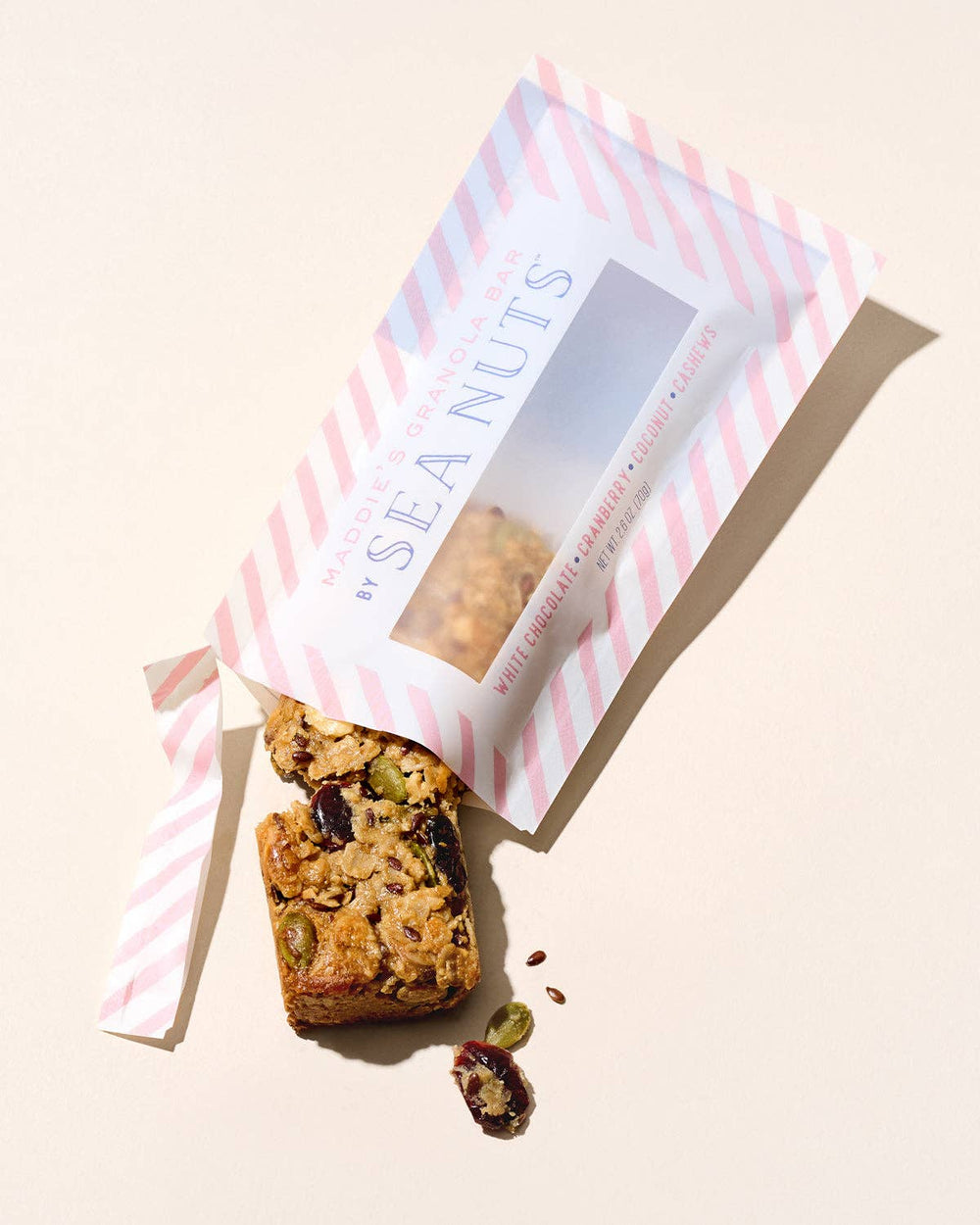 Maddie's White Chocolate Cranberry Coconut Cashew Granola Bar By Sea Nuts