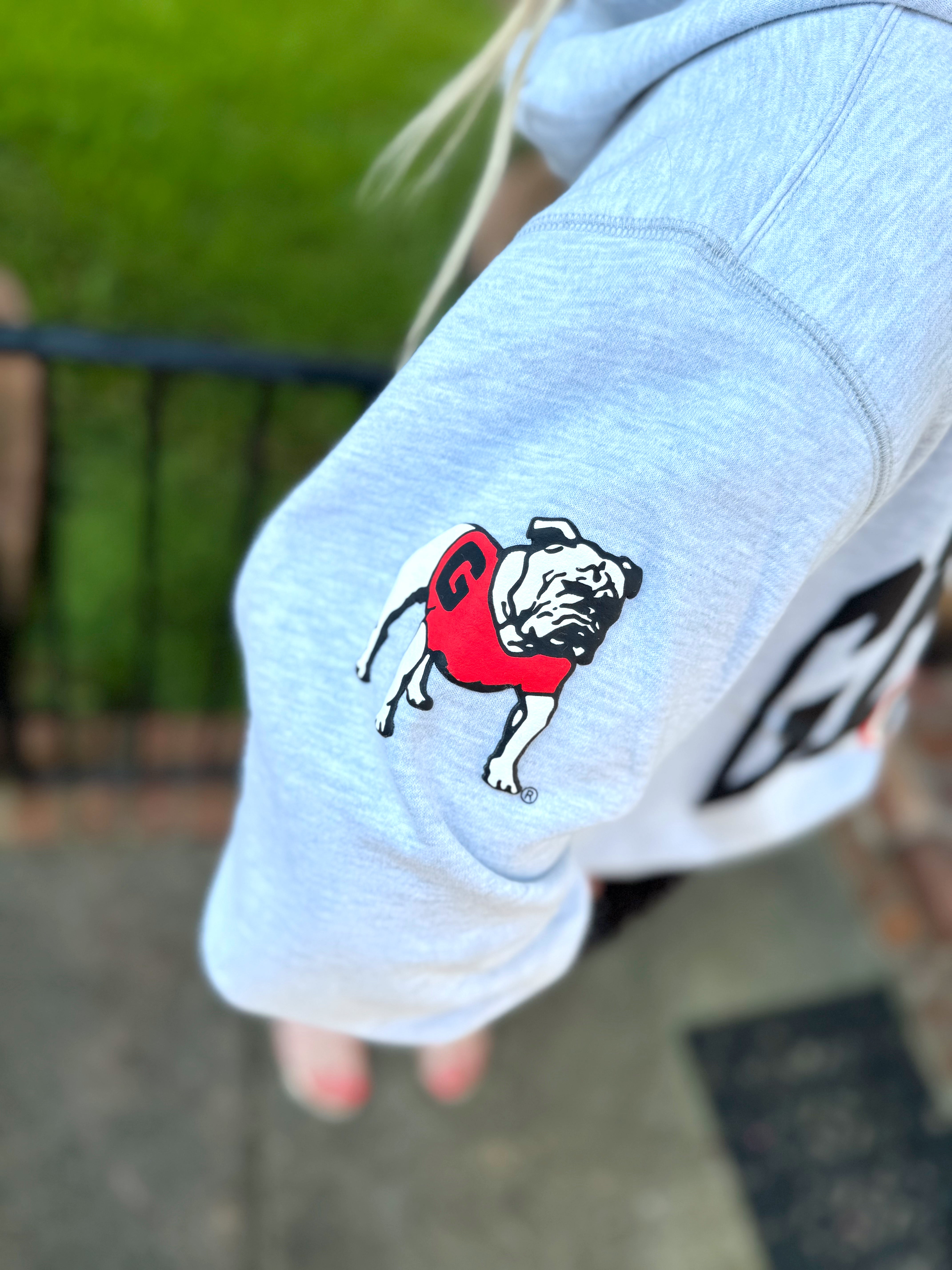 Georgia Bulldog Crop Grey Hoodie (S-XL)