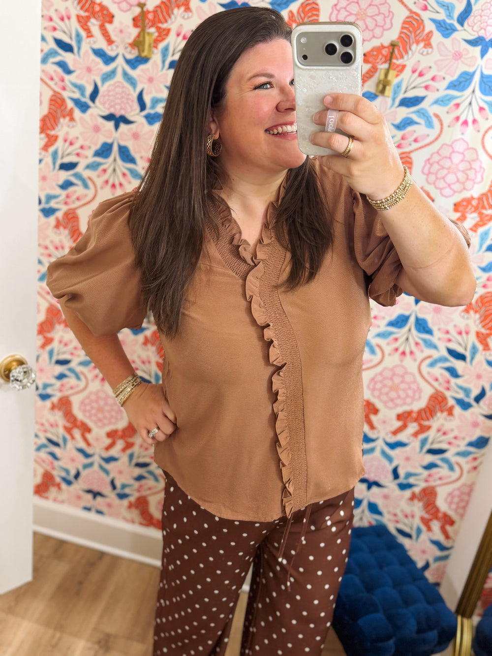 The Kacey Bubble Sleeve Top (XL-2X)
