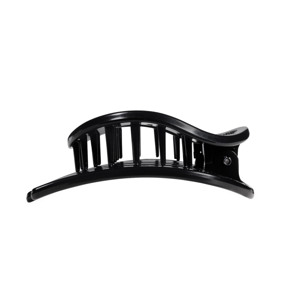 Jet Black Large Flat Circle Hair Clip