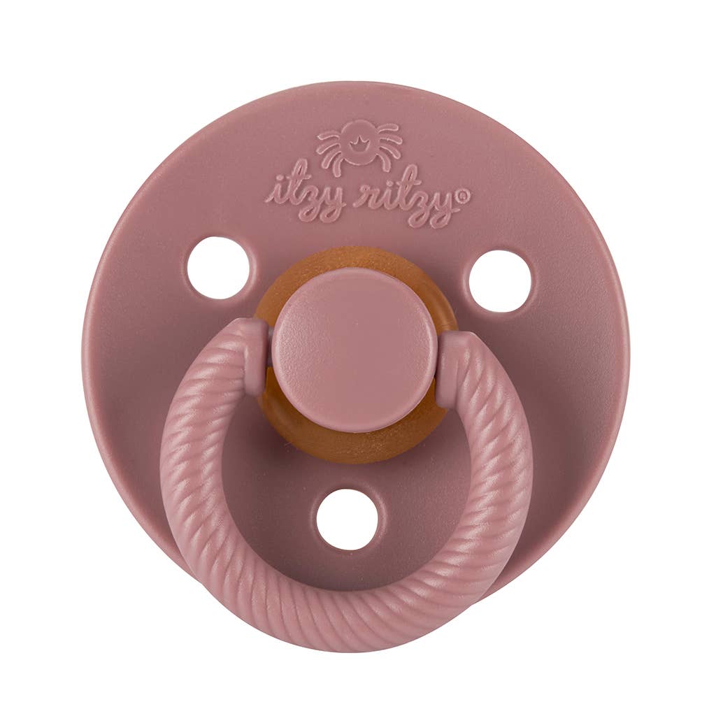 Itzy Soother™ Natural Rubber Paci Sets: Blossom + Rosewood 6-18M