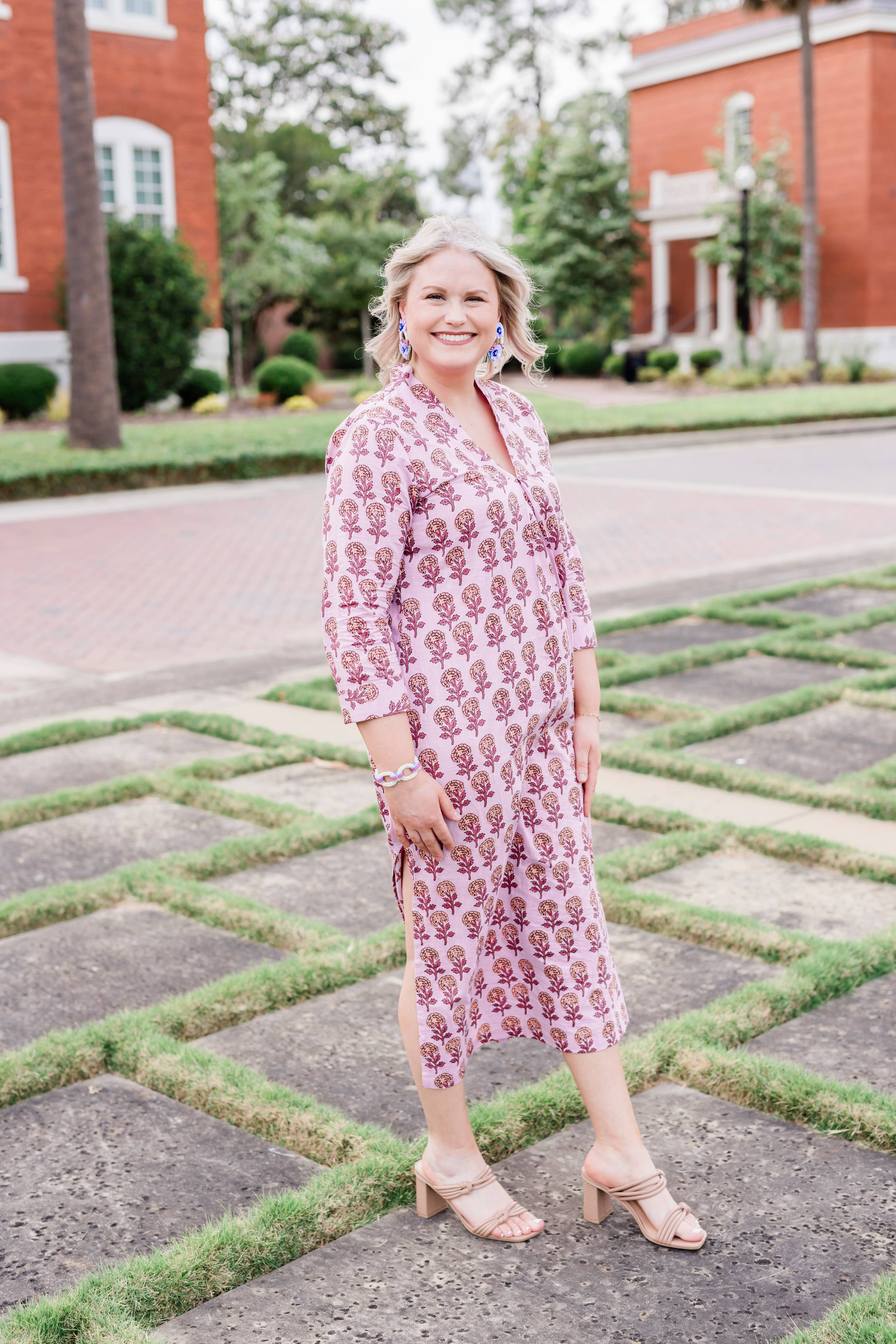 Purple Blooms Caftan Dress