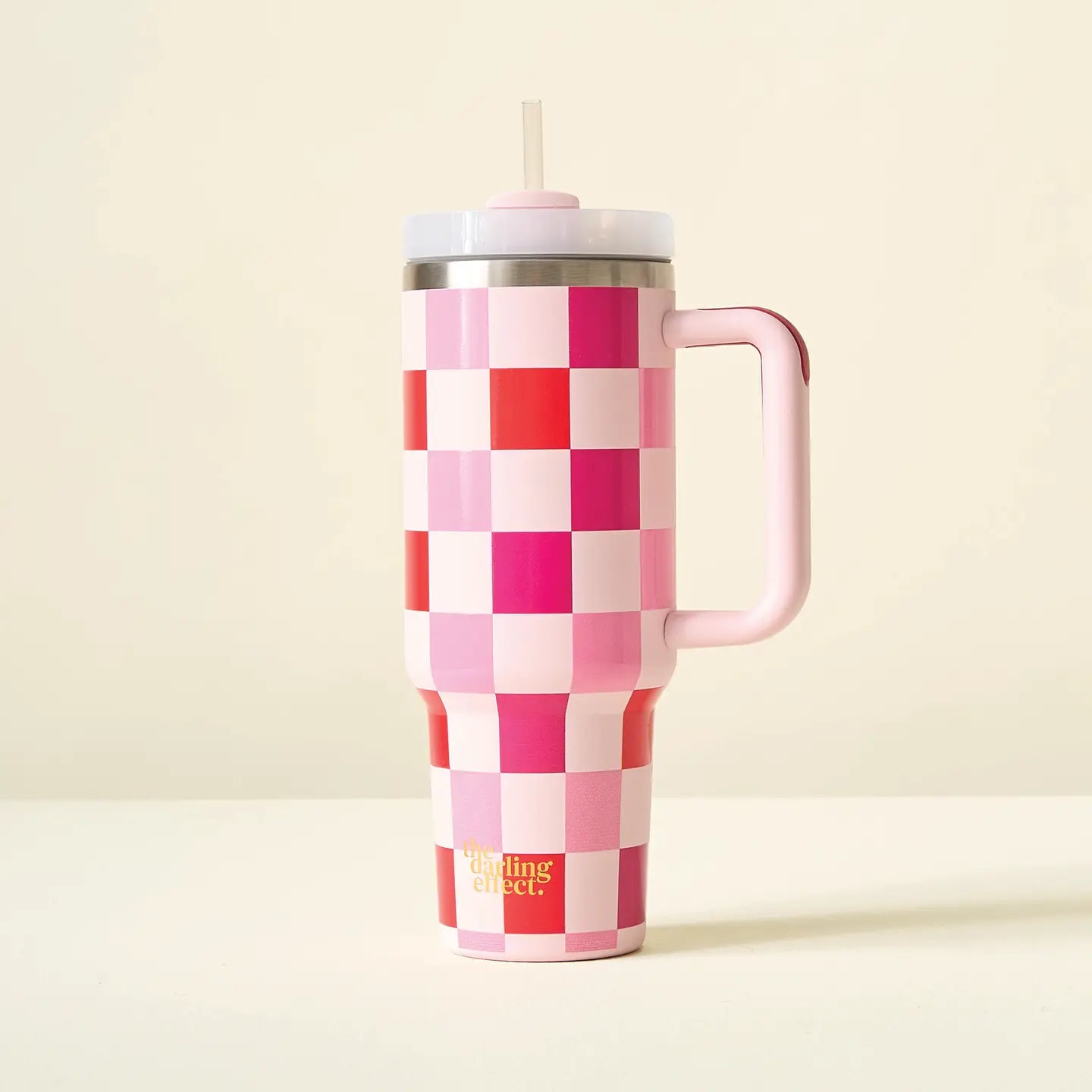 Take Me Everywhere 40oz Tumbler in Sweetheart Check