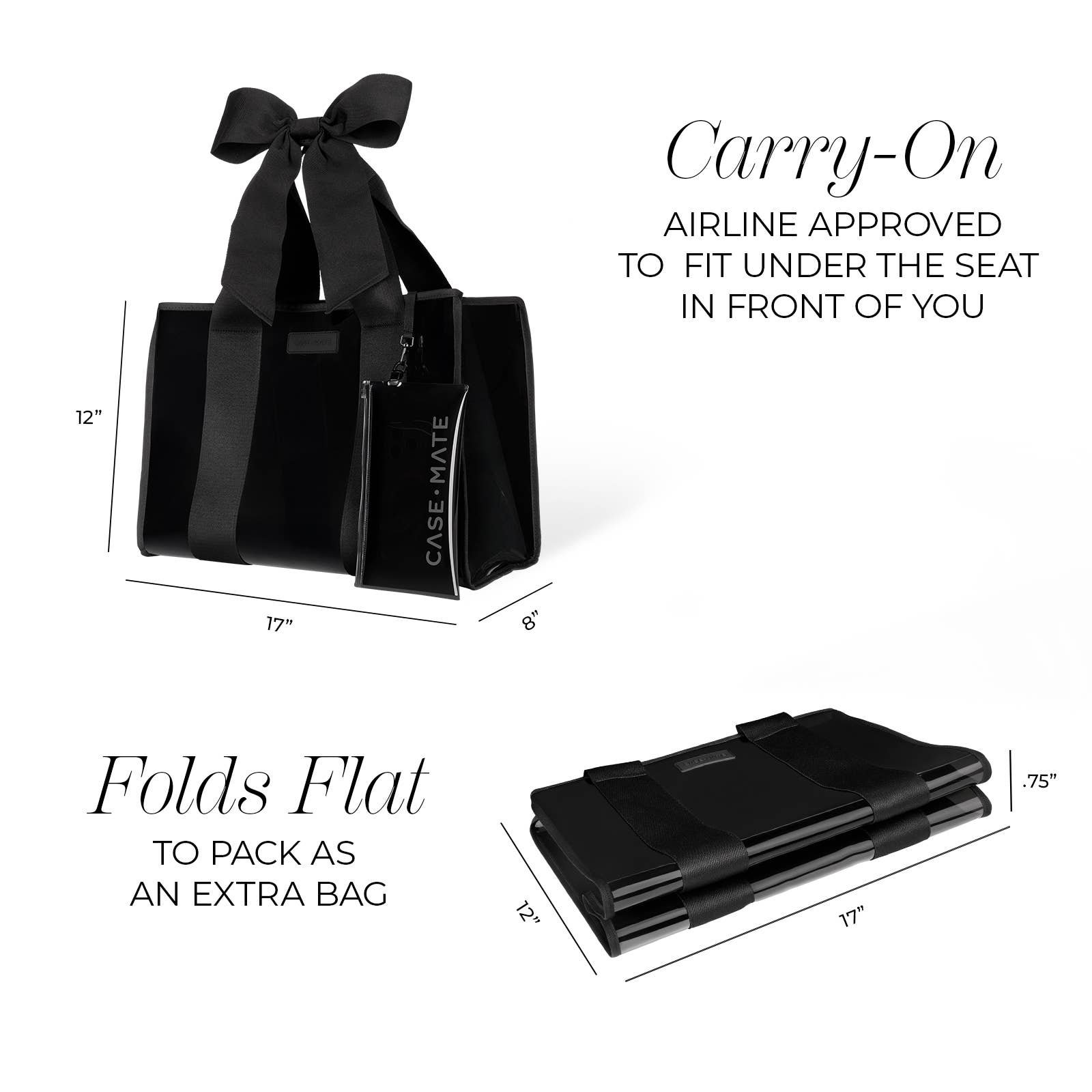 Midnight Black Bow Jelly Tote Bag by Case-Mate