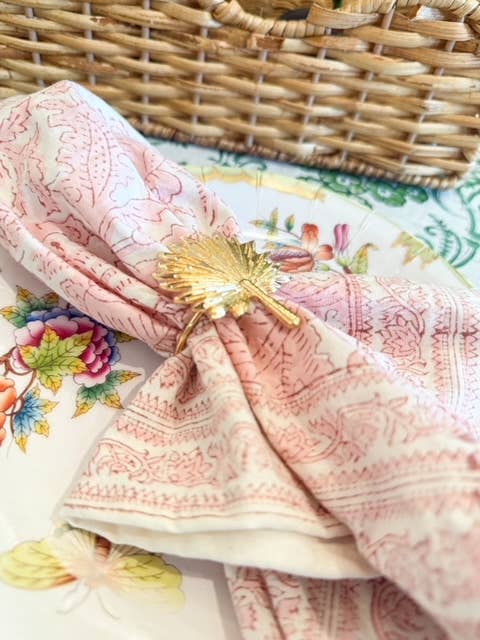 Gold Palmetto Frond Napkin Ring