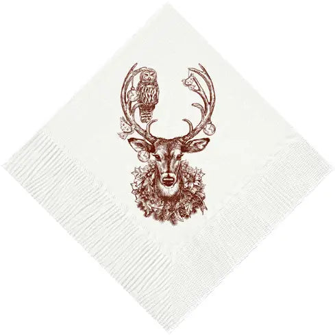 Christmas Deer Beverage Napkins