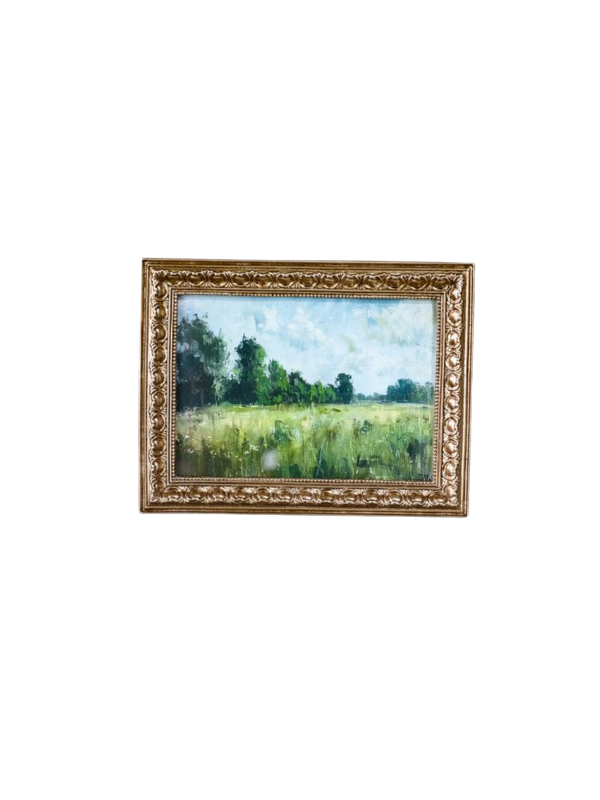 meadow photo in gold frame