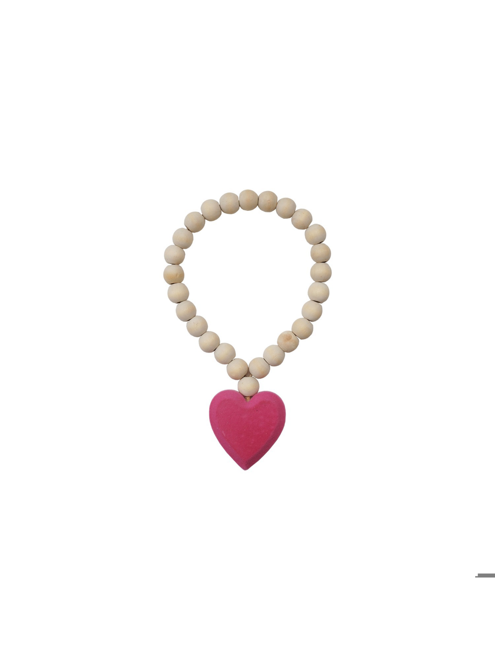 beaded garland with a pink felt heart 