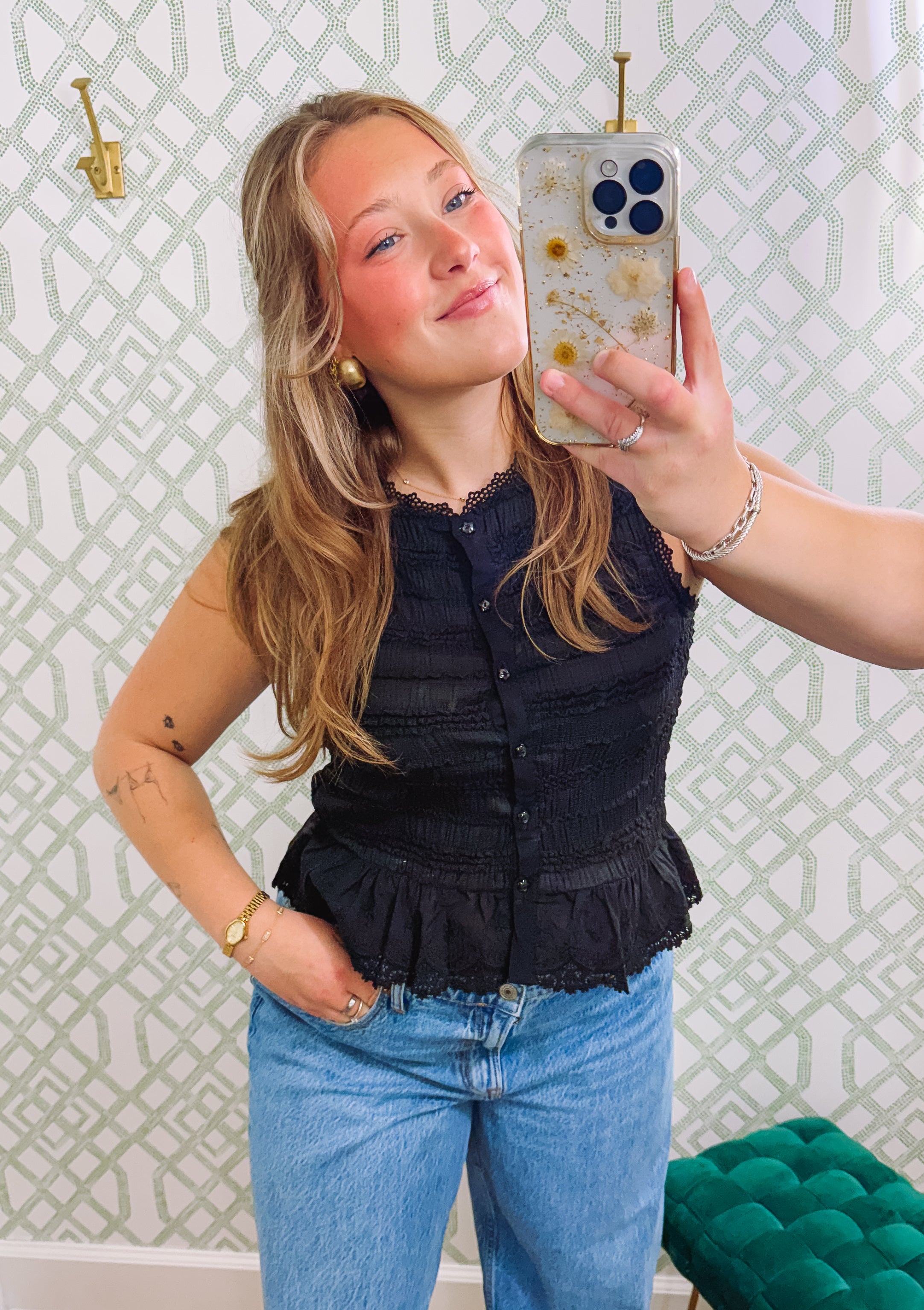 The Alexa Shirred Detail Top