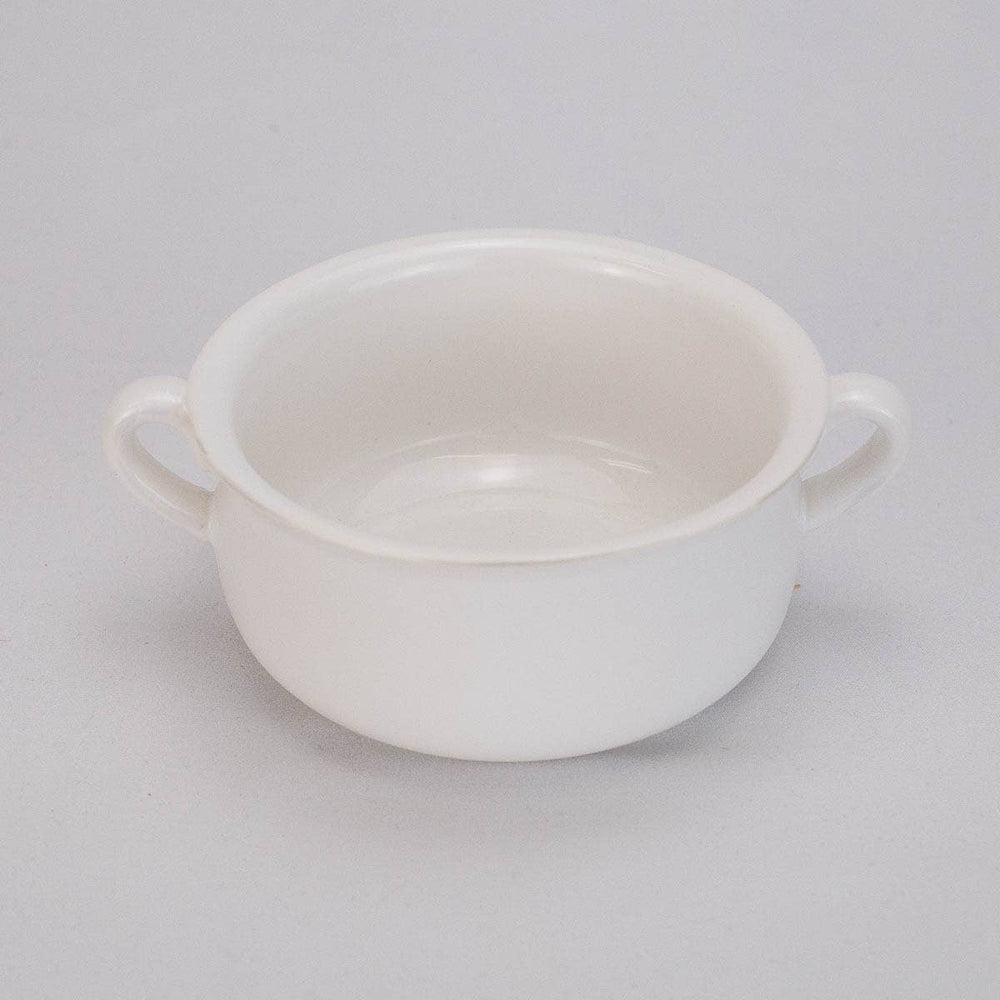 White Classic Double Handle Bowl