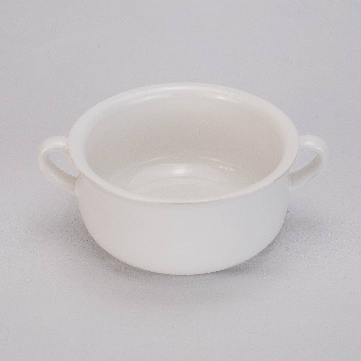 White Classic Double Handle Bowl