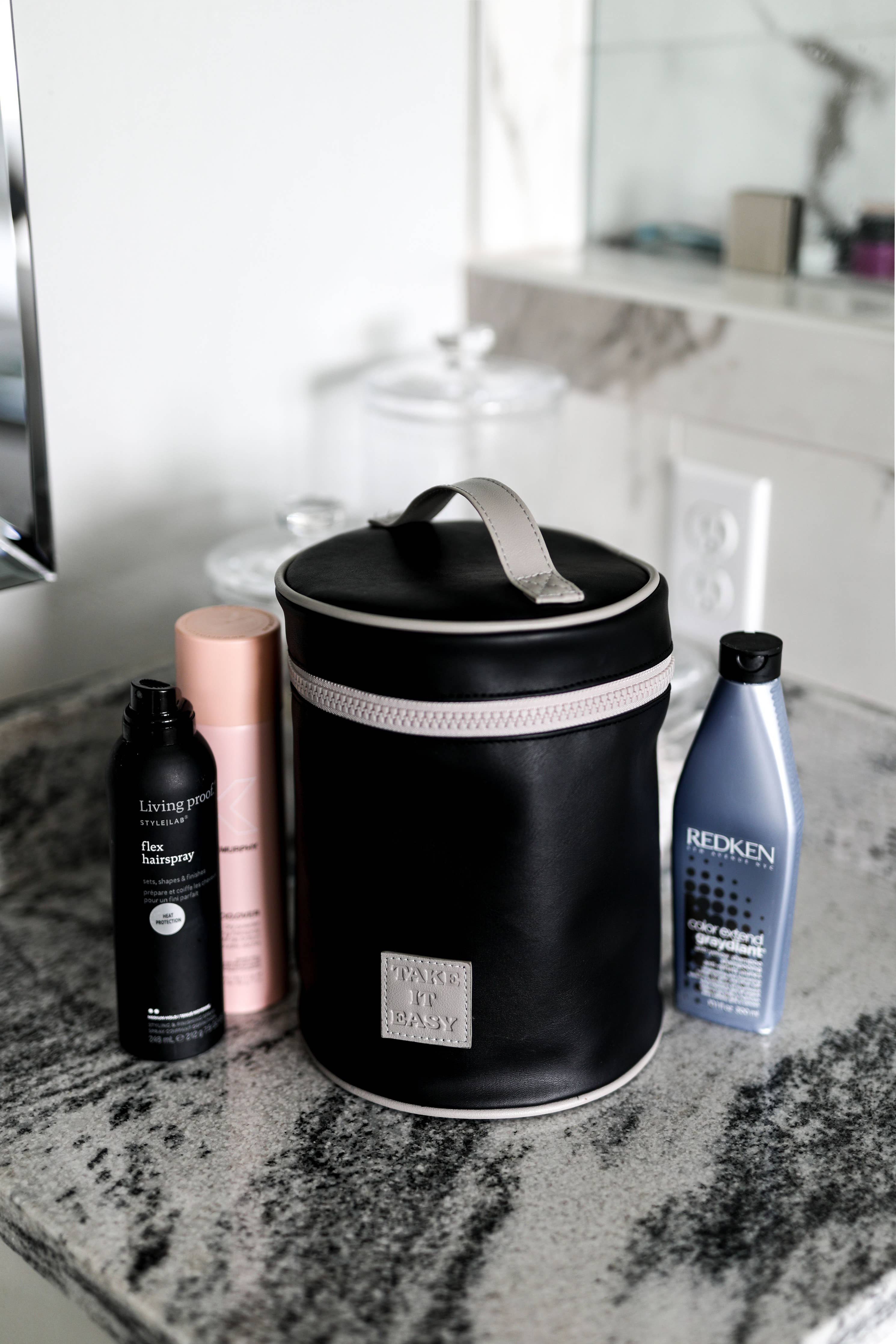 Black Barrel Organizer Toiletry Bag