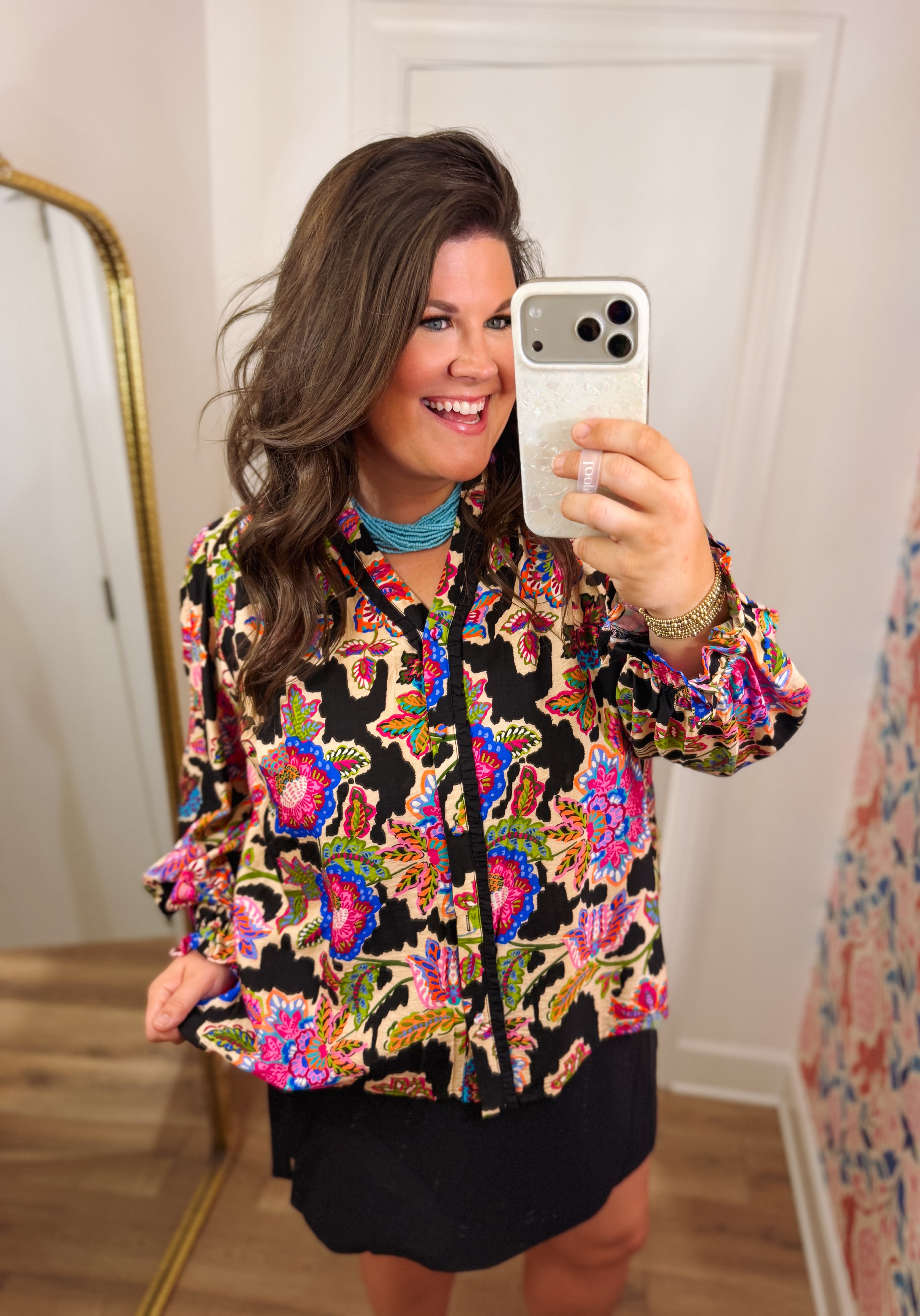 The Franny Floral Top (S-2X)