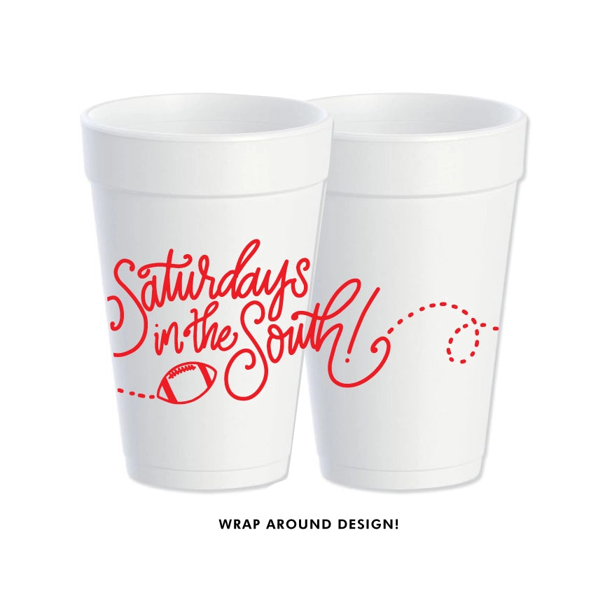 Saturdays In The South Foam Cups in Red