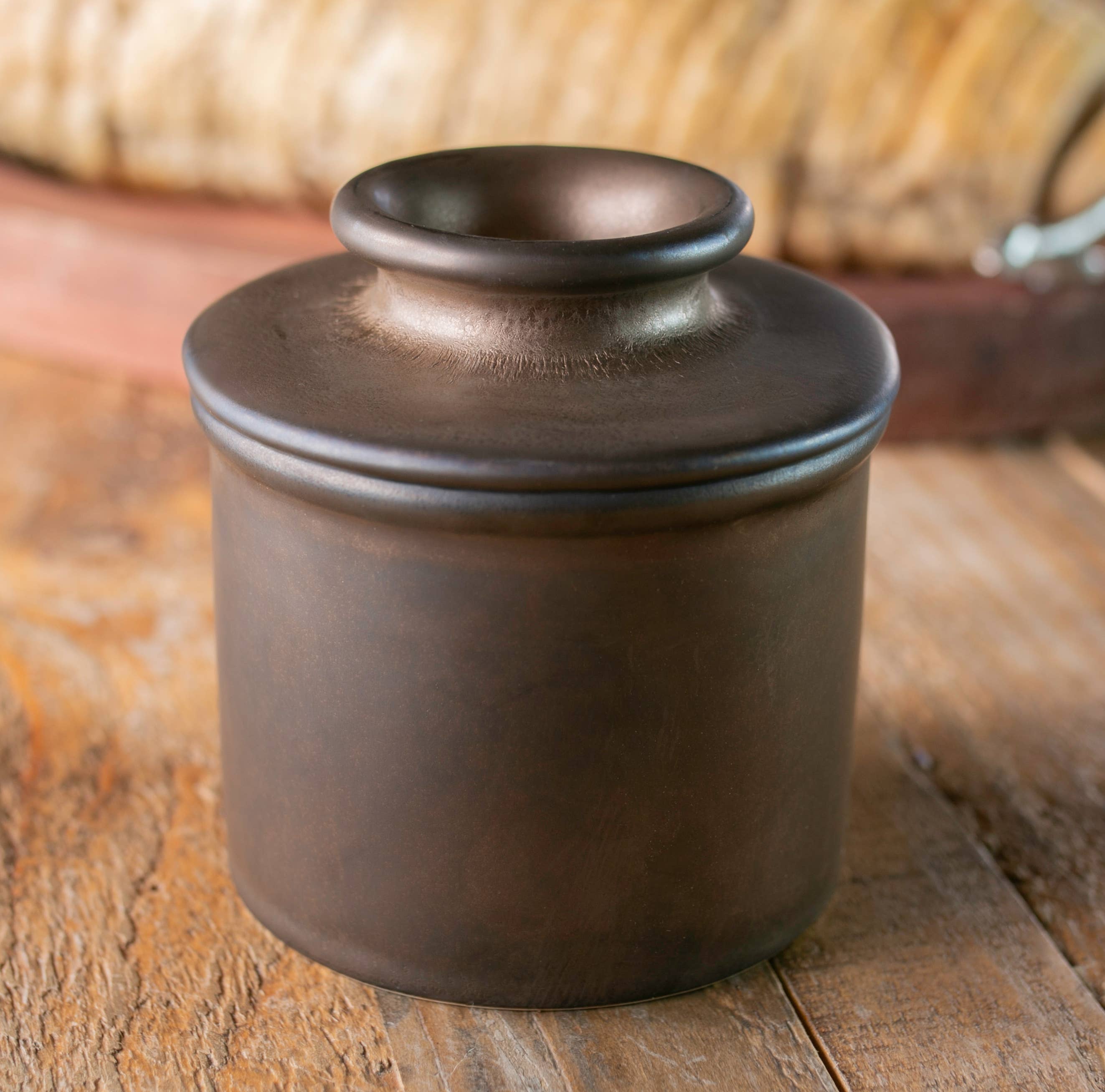 The Original Butter Bell® Crock in Reactive Glaze Bronze Matte