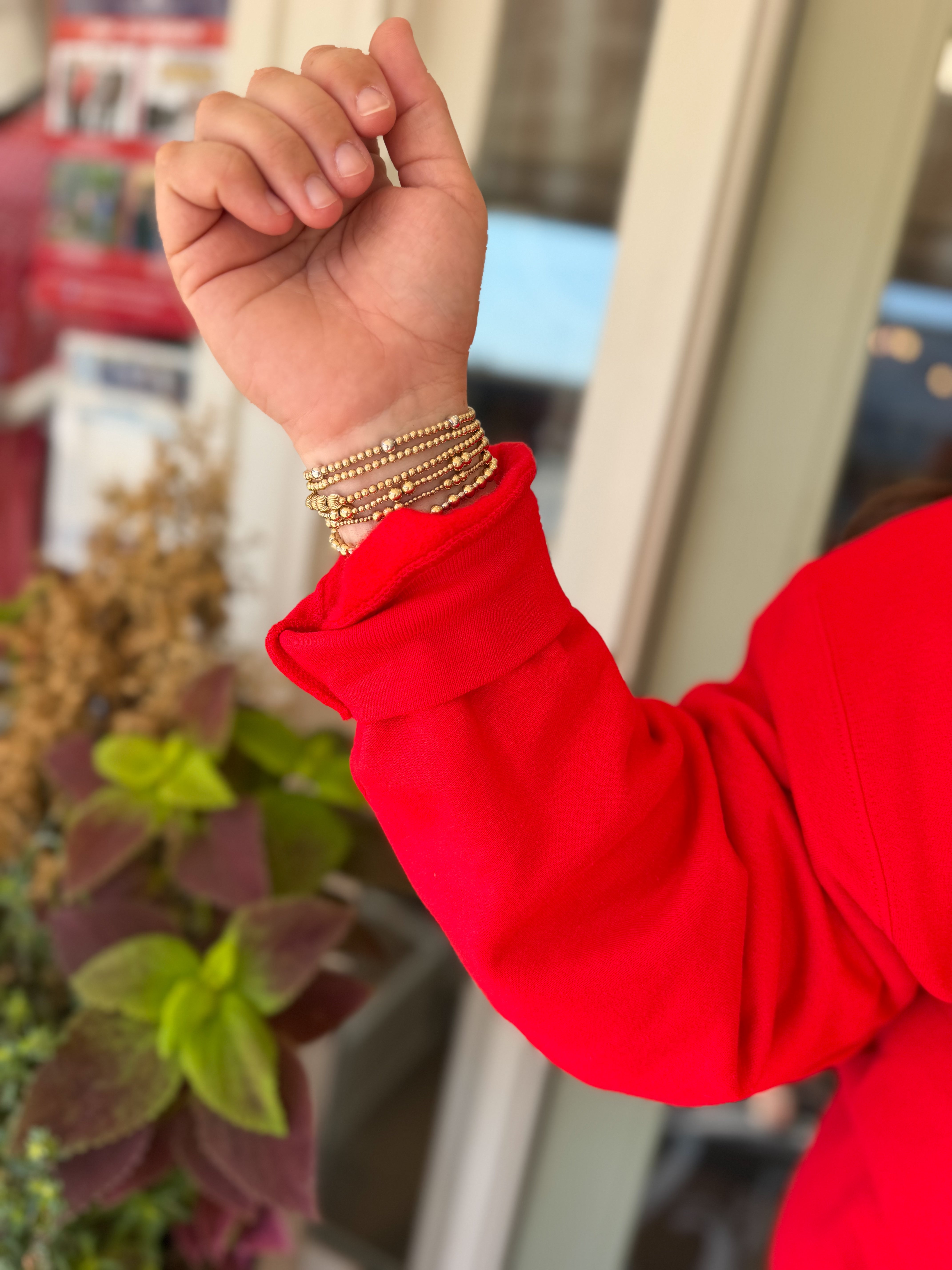 The Georgia Yarn Embroidered Sweatshirt in Red (S-2X)