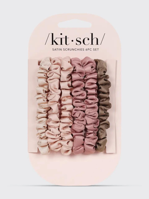 Ultra Petite Satin Scrunchie 6 Piece Terracotta Set by Kitsch