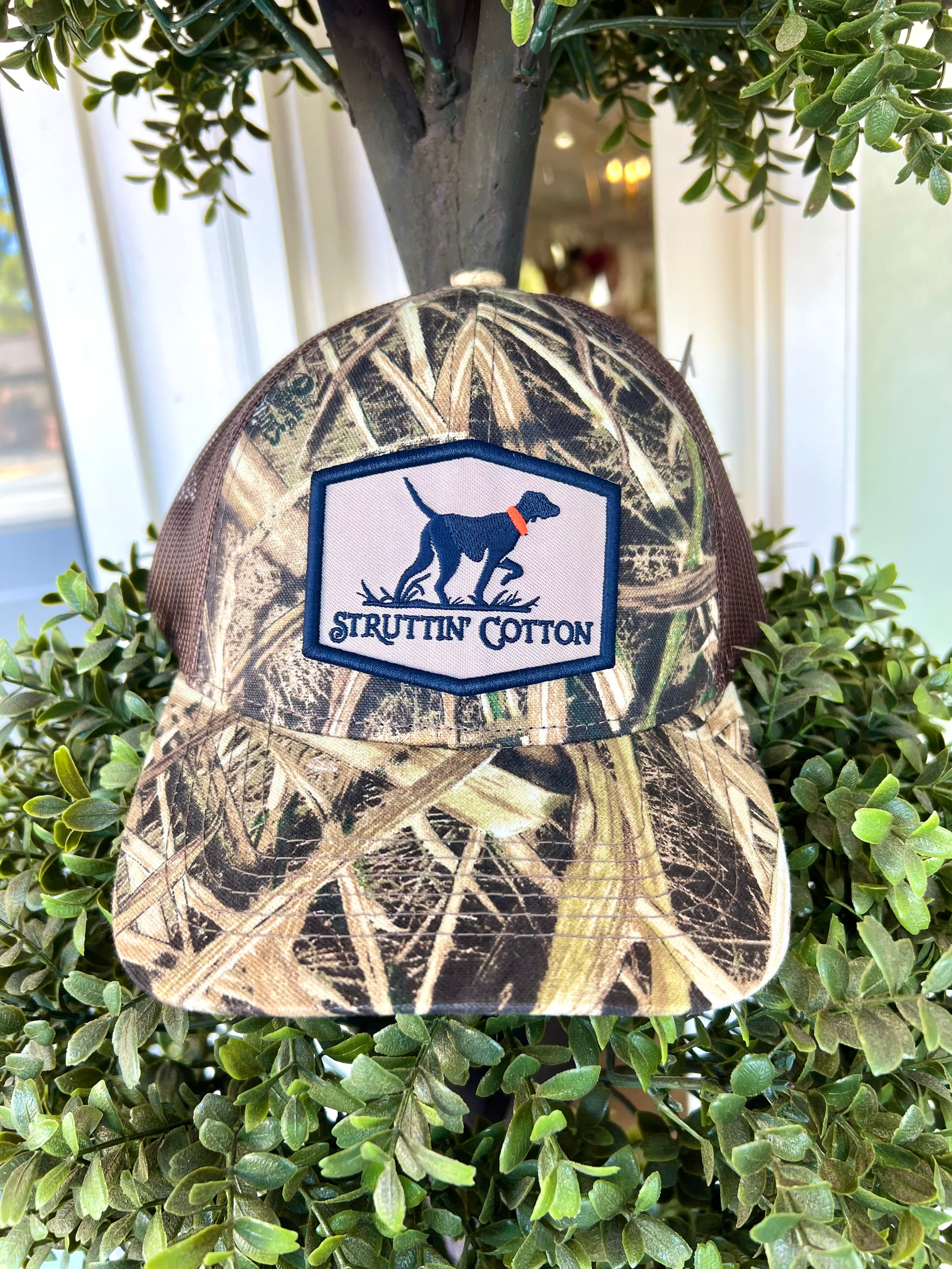 Pointer Patch on Mossy Oak Camo Hat by Struttin' Cotton